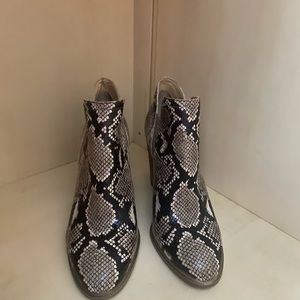 Vince Camuto Snake Skin Booties